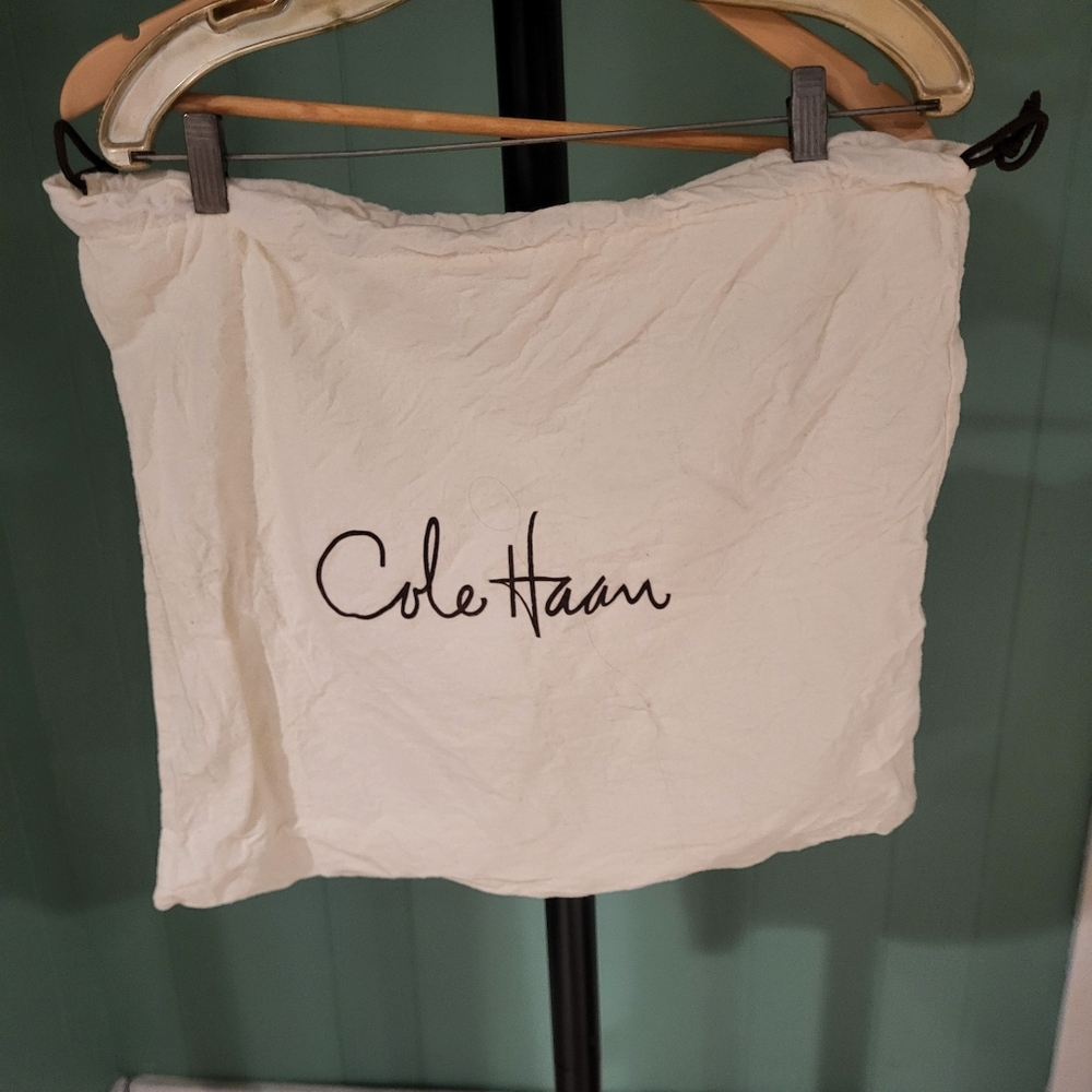 Cole Haan Cream Dustbag Drawstring with Black Logo, 18"x17"